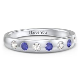 Flush Set Gemstone Belt Ring