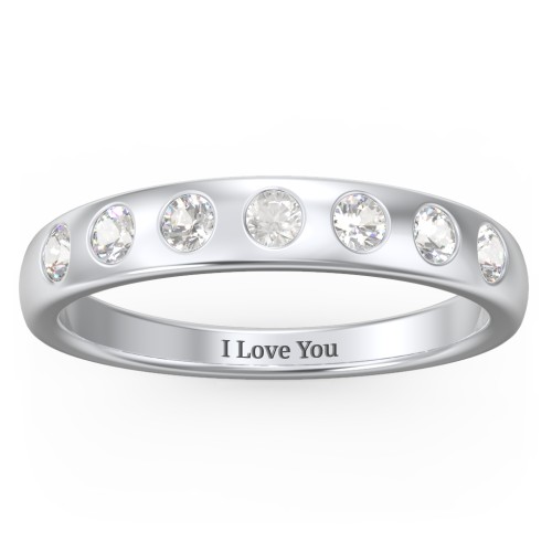 Flush Set Gemstone Belt Ring