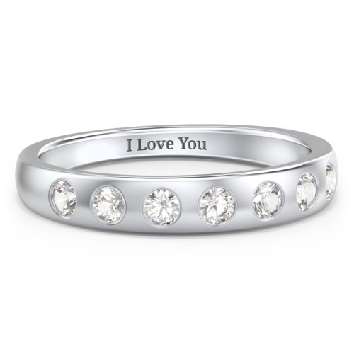 Flush Set Gemstone Belt Ring