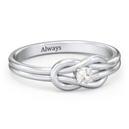 Birthstone Love Knot Ring