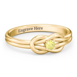Birthstone Love Knot Ring