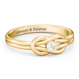 Birthstone Love Knot Ring