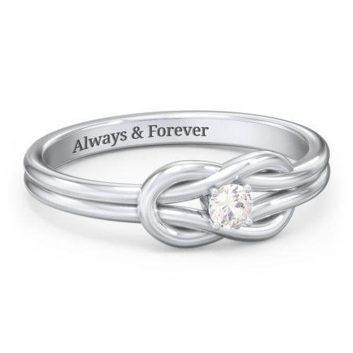 Birthstone Love Knot Ring