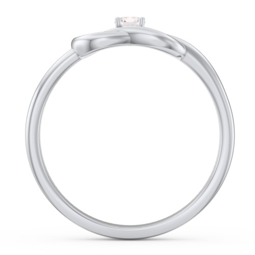 Birthstone Love Knot Ring – Sterling Silver with Cubic Zirconia