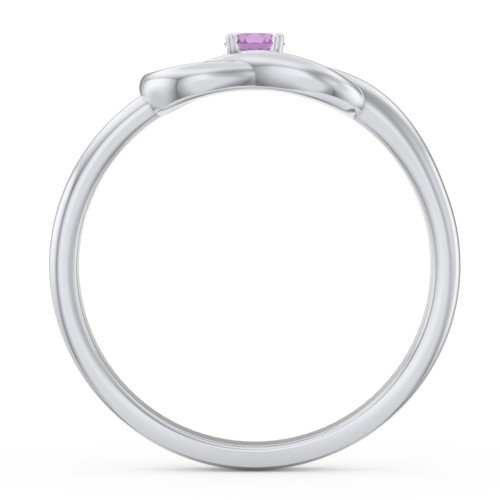 Birthstone Love Knot Ring – Sterling Silver with Amethyst