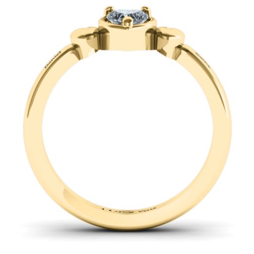 Triple Heart Ring – 10K Yellow Gold with Cubic Zirconia
