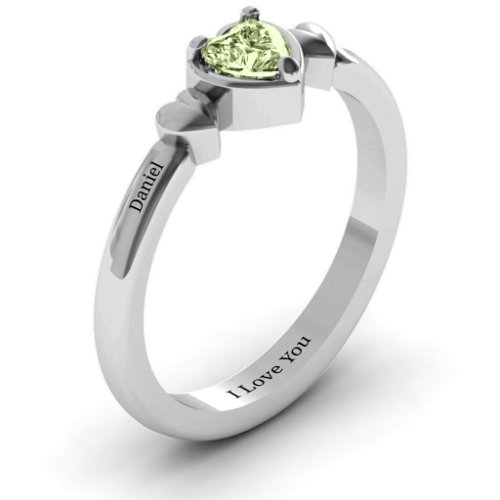 Triple Heart Ring – Sterling Silver with Peridot