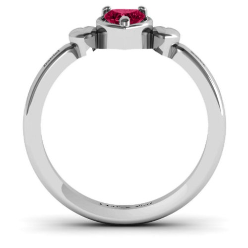 Triple Heart Ring – Sterling Silver with Ruby