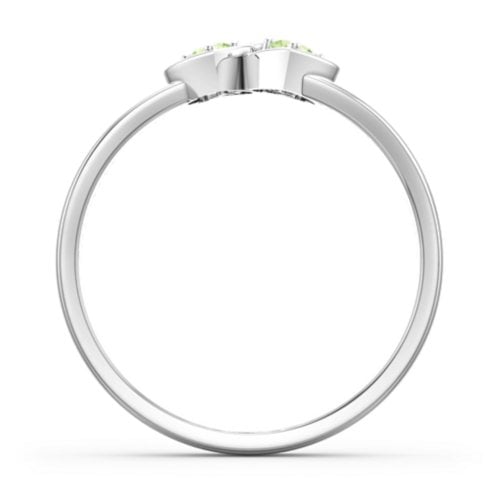 Double Interlocked Hearts Ring