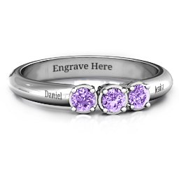 Triple Round Stone Ring