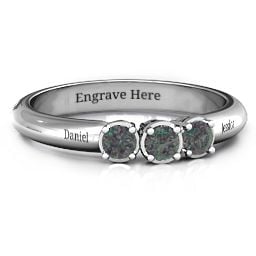 Triple Round Stone Ring