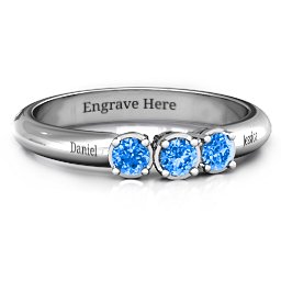 Triple Round Stone Ring