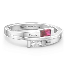 Double Baguette Bypass Ring