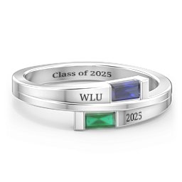 Double Baguette Bypass Ring