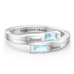 Double Baguette Bypass Ring