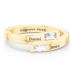 Double Baguette Bypass Ring