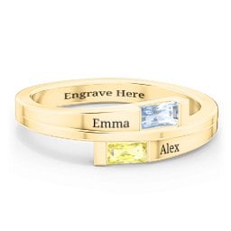 Double Baguette Bypass Ring