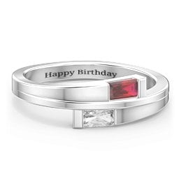 Double Baguette Bypass Ring