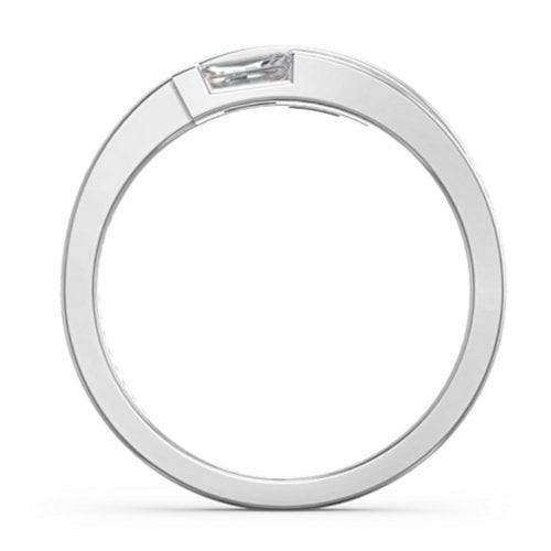 Double Baguette Bypass Ring – Sterling Silver with Cubic Zirconia