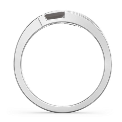 Double Baguette Bypass Ring – Sterling Silver with Smokey Quartz