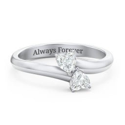 Inverted Twin Heart Ring