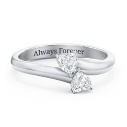 Inverted Twin Heart Ring