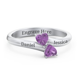 Inverted Twin Heart Ring