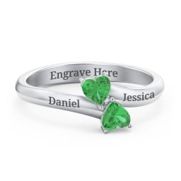 Inverted Twin Heart Ring