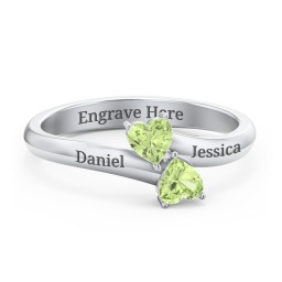 Inverted Twin Heart Ring