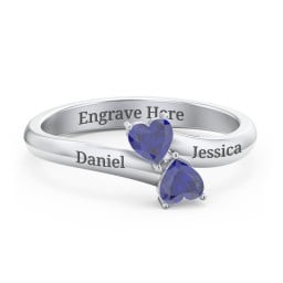 Inverted Twin Heart Ring