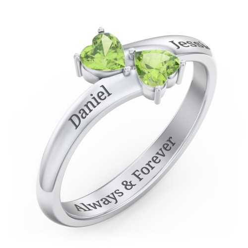 Inverted Twin Heart Ring