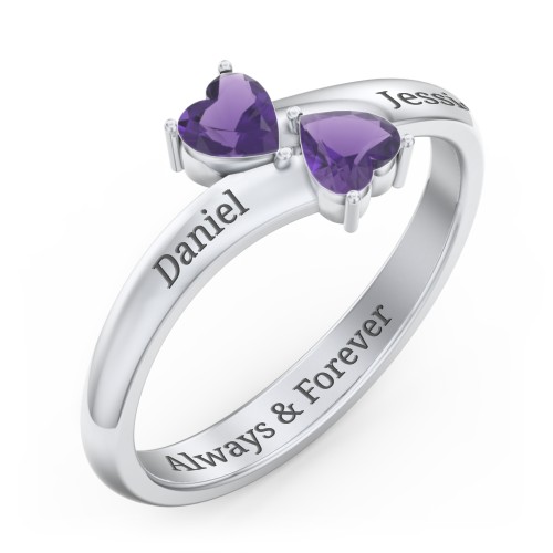 Inverted Twin Heart Ring