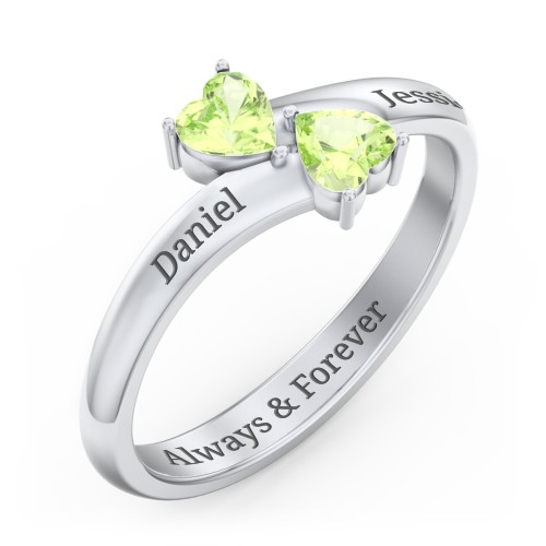 Inverted Twin Heart Ring