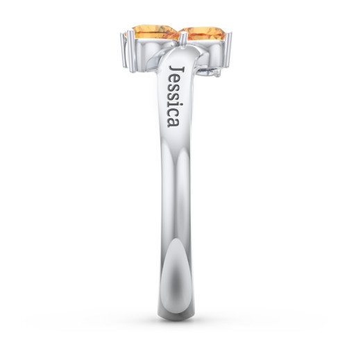 Inverted Twin Heart Ring