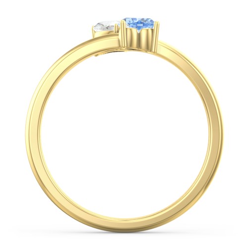 Inverted Twin Heart Ring