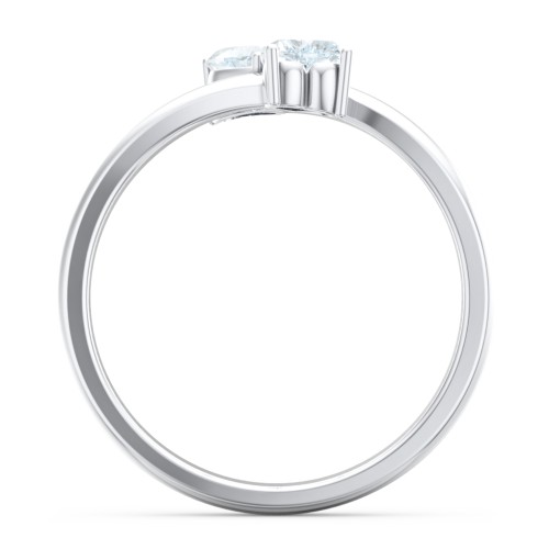 Inverted Twin Heart Ring