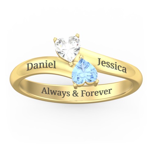 Inverted Twin Heart Ring