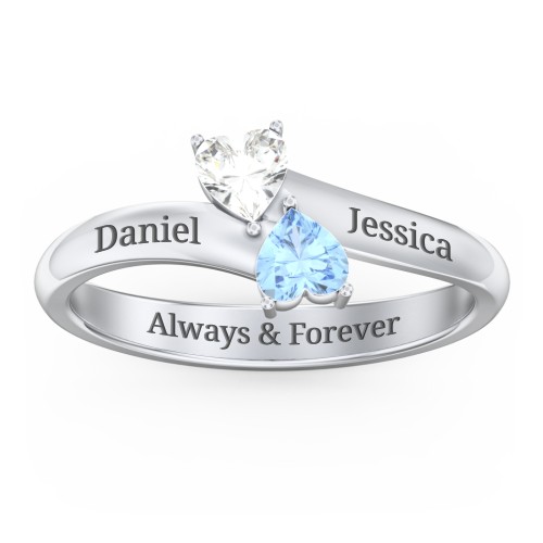 Inverted Twin Heart Ring