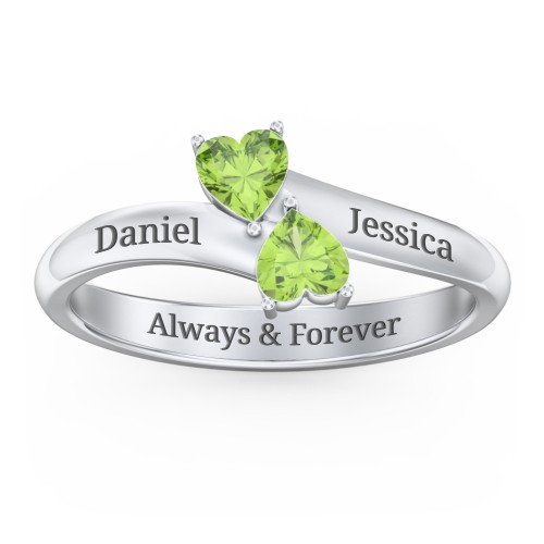 Inverted Twin Heart Ring