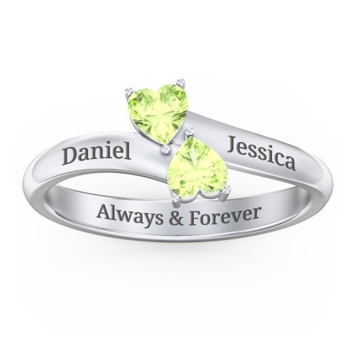 Inverted Twin Heart Ring