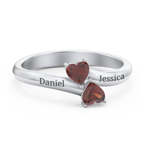 Inverted Twin Heart Ring