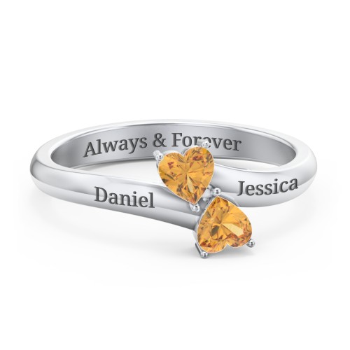 Inverted Twin Heart Ring