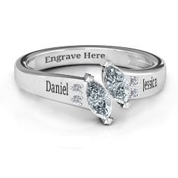 Twin Marquises and Accent Ring
