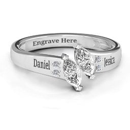 Twin Marquises and Accent Ring