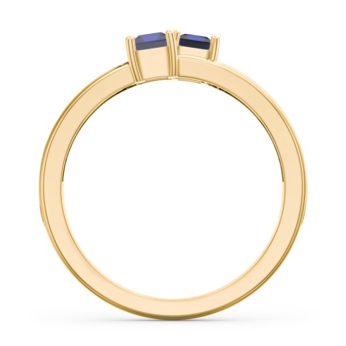 Two Stone Split Band Ring with Accents