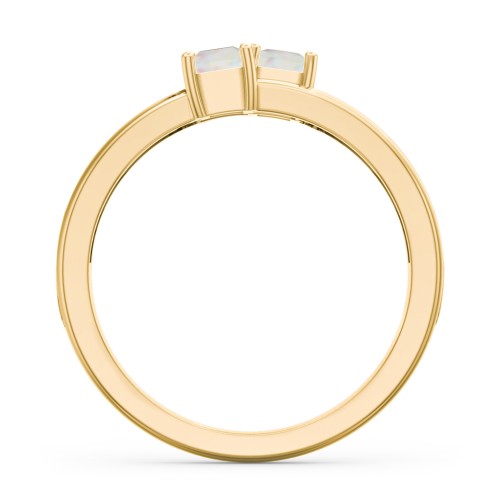 Two Stone Split Band Ring with Accents