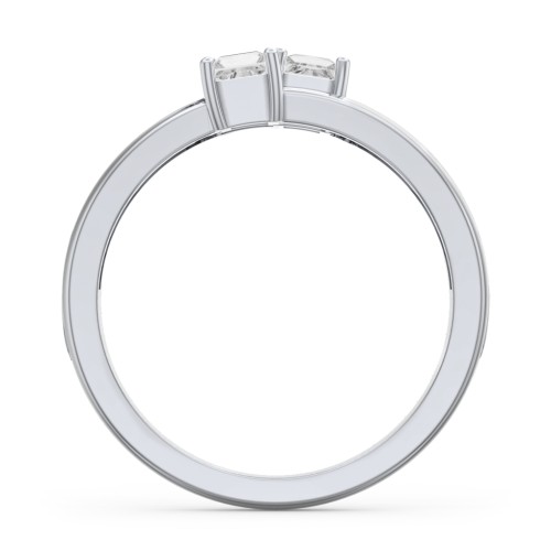 Two Stone Split Band Ring with Accents