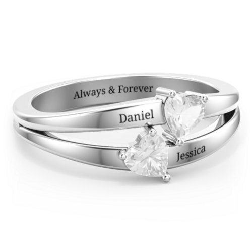 Twin Hearts Ring