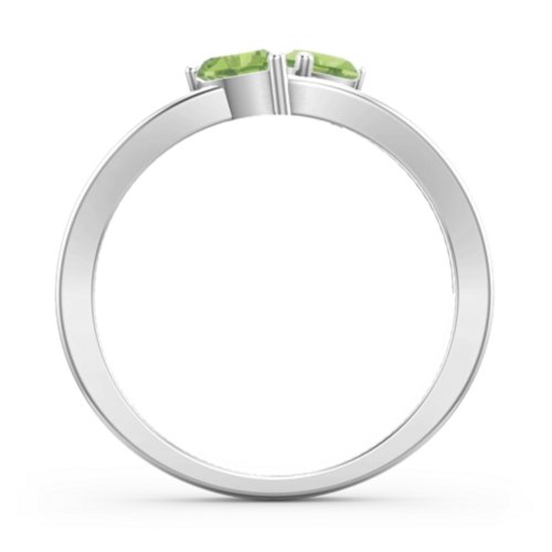 Twin Hearts Ring – Sterling Silver with Peridot