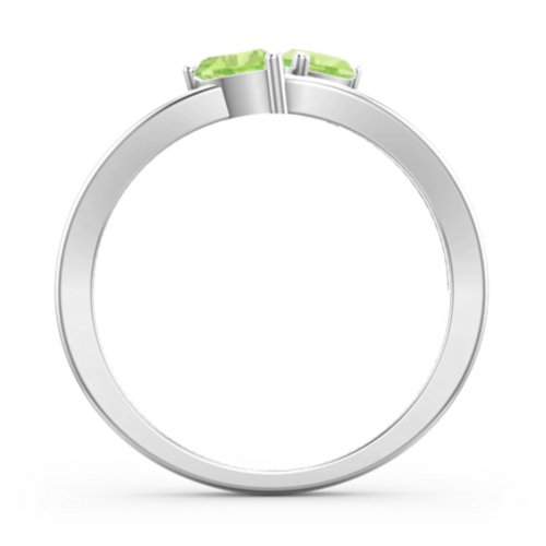 Twin Hearts Ring – Sterling Silver with Peridot